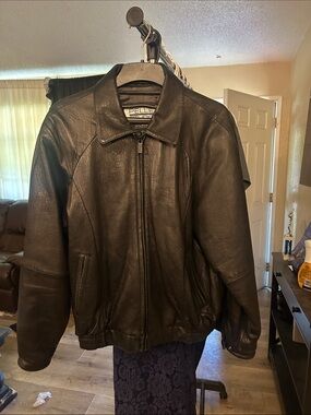 Pelle Studios Men's Black Leather Bomber Jacket